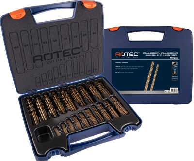 Rotec 170 dlg. Kunststof Cassette Spiraalboren Cobalt 1,0-10,0x0,5 mm - 900.0172K - 900.0172K