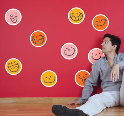 Smileys gekleurd sticker