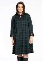 Yoek Jurk met leer GILLY | Zwart | Maat 54/56