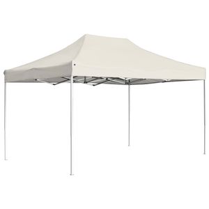 VidaXL Partytent professioneel inklapbaar 4,5x3 m aluminium crème