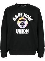 AAPE BY *A BATHING APE® sweat en coton mélangé à imprimé graphique - Noir