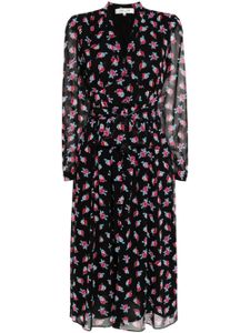 DVF Diane von Furstenberg robe mi-longue Erica à fleurs - Noir