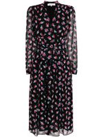 DVF Diane von Furstenberg robe mi-longue Erica à fleurs - Noir