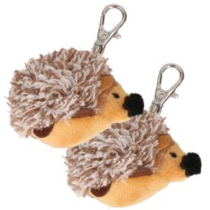 Nature Planet Egel - 2x - pluche knuffel dier - sleutelhanger - 5 cm - tuin dieren