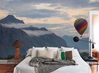 Vlies fotobehang Luchtballon in de bergen - thumbnail