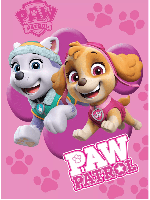 Paw Patrol fleece plaid Paws - 100 x 140 cm (Roze)