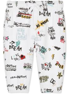 Dolce & Gabbana Kids pantalon de jogging à imprimé graphique - Blanc