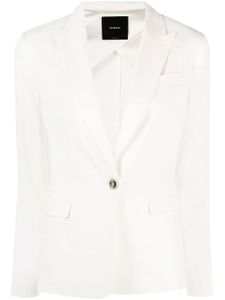 PINKO blazer en lin mélangé à revers pointus - Blanc