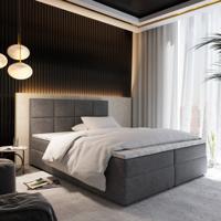 OP=OP Opberg Boxspring 180 x 200 Antraciet - Zonder hoofdbord