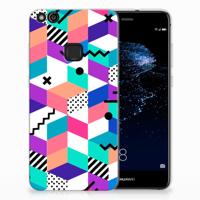 Huawei P10 Lite | TPU Hoesje | Blokken Kleurrijk