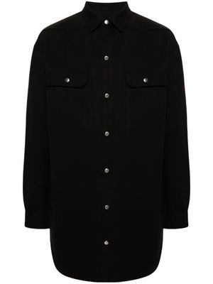 Rick Owens manteau en soie mélangée à col pointu - Marron