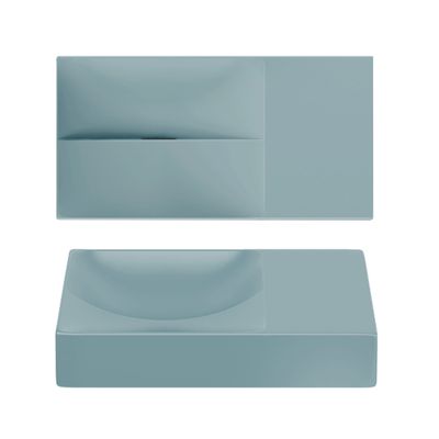Clou Flush Fontein Zonder Kraangat Mat Blauw Keramiek 36 cm