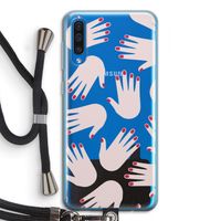Hands pink: Samsung Galaxy A50 Transparant Hoesje met koord