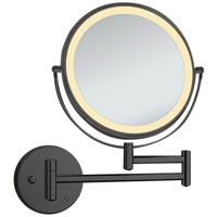 LED Make-up Spiegel - Scheerspiegel - Afimera Cosmo - Zwart - 3x Vergroting - Wandscharnier - Aan/Uit Schakelaar - Ø20cm