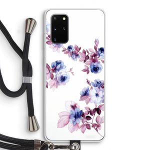Waterverf bloemen: Samsung Galaxy S20 Plus Transparant Hoesje met koord