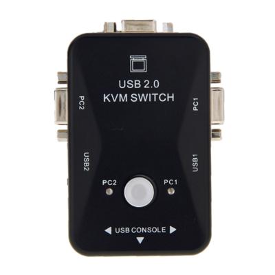 KVM-21UA 2 ports USB KVM Switch Box met controleknop voor PC toetsenbord muis Monitor(zwart)
