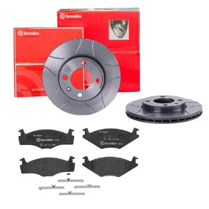 Remmenset, remschijf BREMBO, Remschijftype: Binnen geventileerd, Inbouwplaats: Vooras, u.a. für VW, Seat