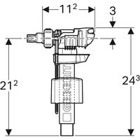 Geberit vlotterkraan type 380 met zijbevestiging 3/8"wit 240.700.00.1 - thumbnail