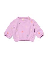 HEMA Babytrui jersey borduursel bloemen paars (paars)
