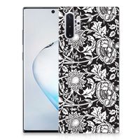 Samsung Galaxy Note 10 Plus TPU Case Black Flowers - thumbnail