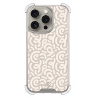 iPhone 15 Pro shockproof hoesje - Ivory abstraction