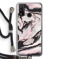 Roze stroom: Huawei P Smart (2020) Transparant Hoesje met koord