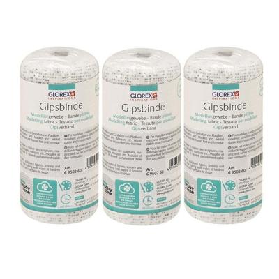 3x rollen keratex gipsverband - 2 meter x 10 cm - rollen - wit- huidvriendelijk