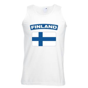 Singlet shirt/ tanktop Finse vlag wit heren