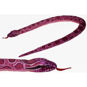 Pluche knuffel dieren roze python slang van 150 cm