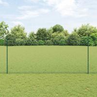 VidaXL Hek met paal groen 1,4 x 25 m staal en pvc