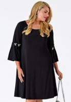 Yoek Jurk met broches | Zwart | Maat XL