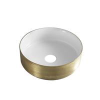 Waskom BWS Dink 36x36 cm Rond Geborsteld Goud / Glans Wit Boss & Wessing