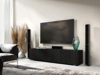 Tv-meubel KINGSTON 1 klapdeur 140 cm zwart eik - thumbnail