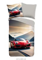 Good Morning Kinderdekbedovertrek "rode sportieve auto" - Multi - (135x200 cm) - Katoen