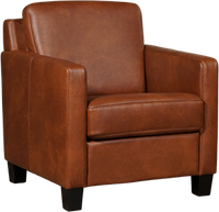 Cognac leren landelijke fauteuil Smart - poot hout zwart - Granada leer Savannah (cognac leer)