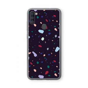 Dark Rounded Terrazzo: Samsung Galaxy A11 Transparant Hoesje