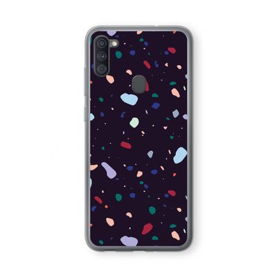 Dark Rounded Terrazzo: Samsung Galaxy A11 Transparant Hoesje
