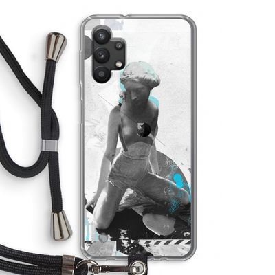 I will not feel a thing: Samsung Galaxy A32 5G Transparant Hoesje met koord