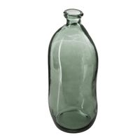 Atmosphera bloemenvaas Organische fles vorm - groen transparant - glas - H36 x D15 cm