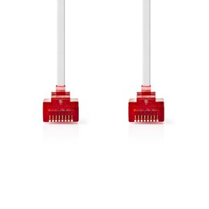 CAT6-kabel | RJ45 Male | RJ45 Male | U/UTP | 0.50 m | Snagless | Plat | PVC | Wit | Label