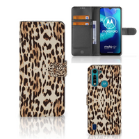 Motorola G8 Power Lite Telefoonhoesje met Pasjes Leopard - thumbnail
