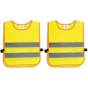 Veiligheidsvest fluorescerend geel - 2x - kinderen - Reflecterende veiligheidsvesten - one size