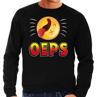 Funny emoticon sweater Oeps zwart heren