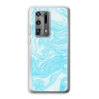 Waterverf blauw: Huawei P40 Pro Plus Transparant Hoesje
