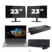 Lenovo ThinkBook 15 G2 ITL - Intel Core i5-11e Generatie - 15 inch - 16GB RAM - 256GB SSD - Windows 11 Home + 2x 23 inch Monitor