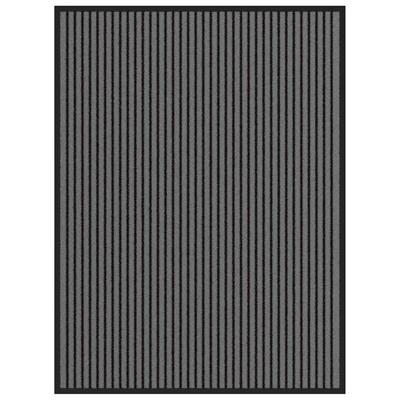 Deurmat 90x120 cm gestreept zwart en grijs