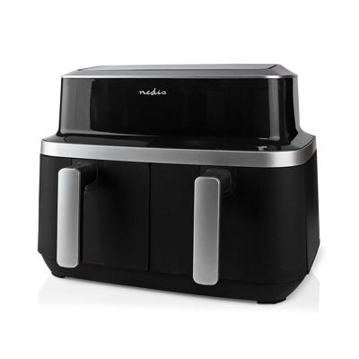 Nedis Dubbele Heteluchtfriteuse | 2x4.2 l | Tijdschakelaar: 60 min | Aantal vooraf ingestelde programma&apos;s: 10 | Digitaal | Zwart - KAAF320BK