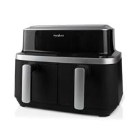 Nedis Dubbele Heteluchtfriteuse | 2x4.2 l | Tijdschakelaar: 60 min | Aantal vooraf ingestelde programma's: 10 | Digitaal | Zwart - KAAF320BK Nedis Dubbele Heteluchtfriteuse | 2x4.2 l | Tijdschakelaar: 60 min | Aantal vooraf ingestelde programma's: 10 | Digitaal | Zwart - KAAF320BK