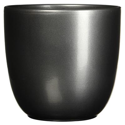 Mica Decorations Bloempot - antraciet grijs - keramiek - 28 x 25 cm - plantenpotten