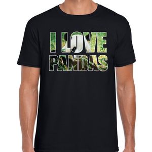 I love pandas t-shirt zwart heren